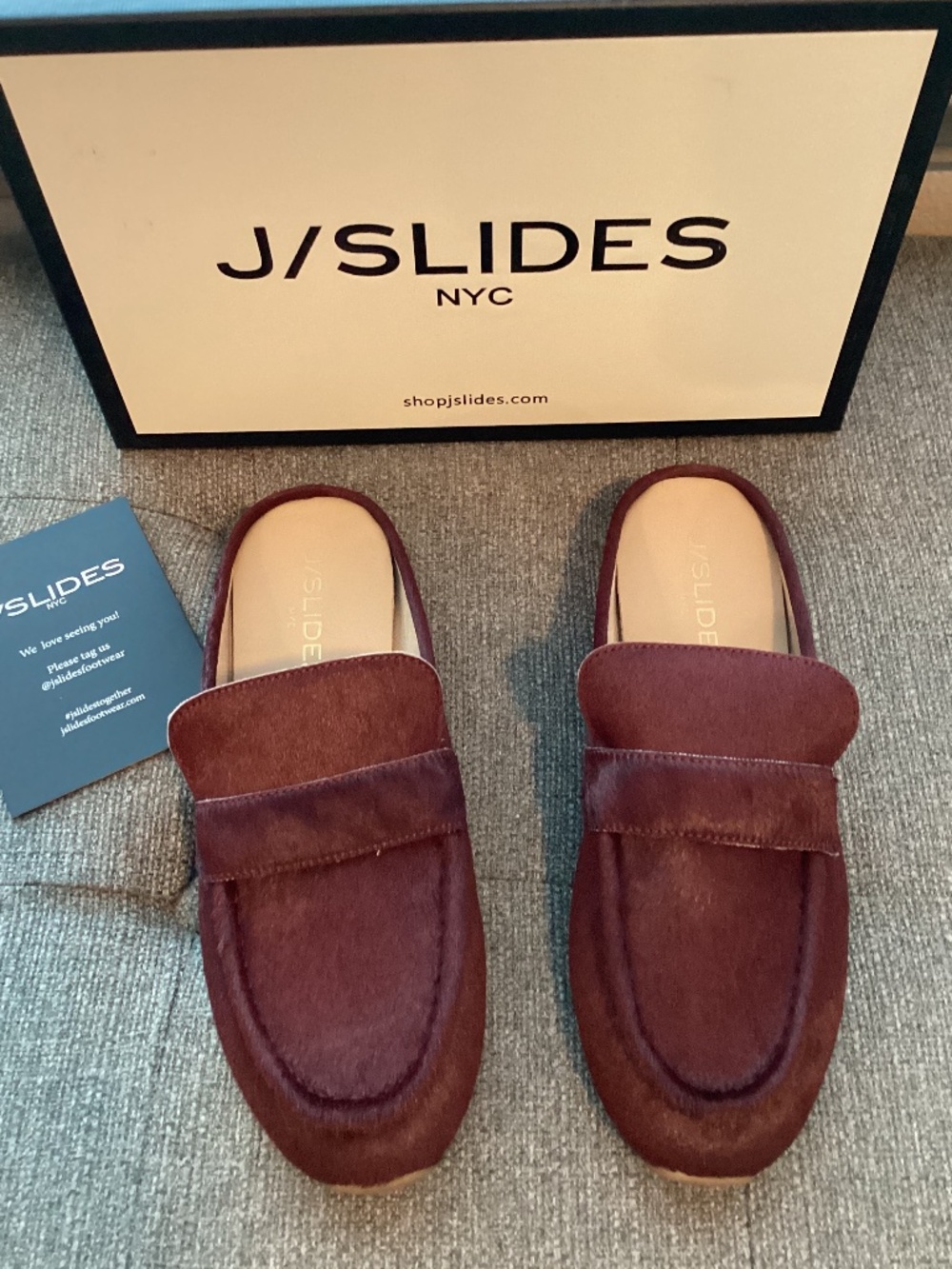 JSlides Paula Genuine Calf Hair Mule, size 8.5